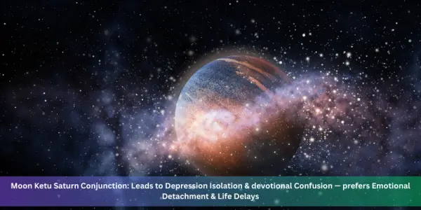Moon Ketu Saturn Conjunction: Leads to Depression Isolation & devotional Confusion — prefers Emotional Detachment & Life Delays